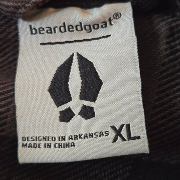 Beardedgoat Ozark Utility Flannel Shirt Plaid Dark Gray & Black Size XL - Picture 6 of 10